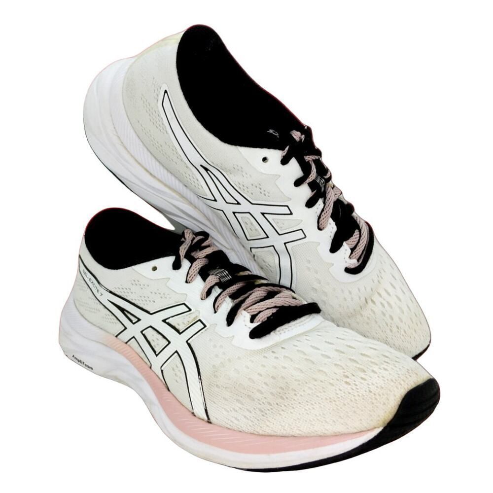 Asics Gel Excite 7 Women's Running Shoes - White/Pink - Size 7